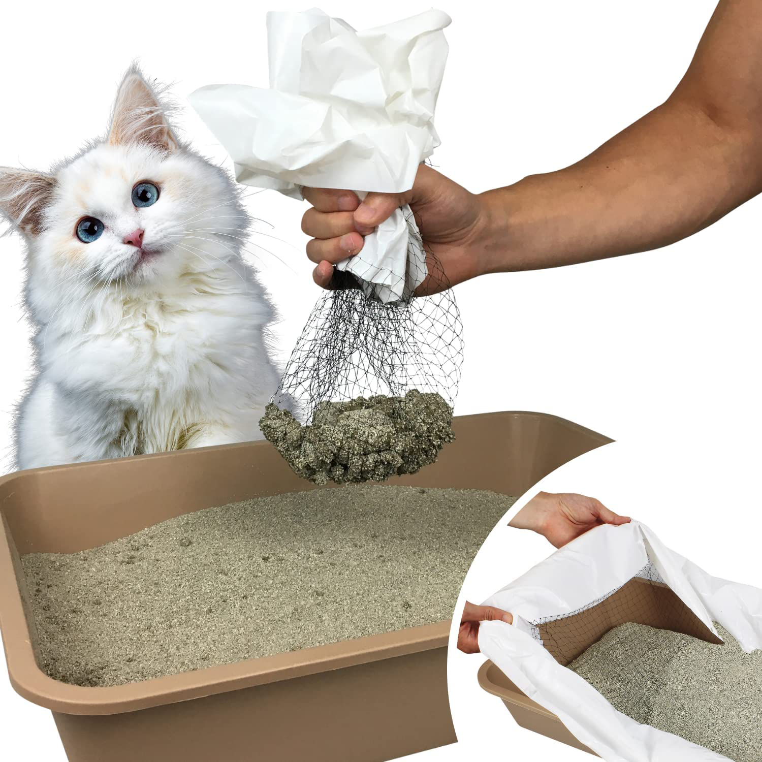 Sift N Toss, Sifting Litter Box Liners, Cat Litter Liners That Do Not Require Scooping! Just Lift, Sift, & Toss! (14 Mesh Liners, 14 Bags, 2 Base Mats) Animals & Pet Supplies > Pet Supplies > Cat Supplies > Cat Litter Box Liners PURRFECT POUCH   