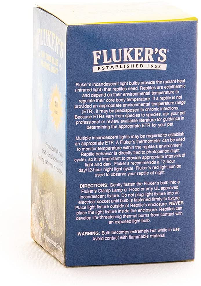 Fluker'S Reptile Incandescent Daylight Bulb for Pet Habitat, Blue Animals & Pet Supplies > Pet Supplies > Reptile & Amphibian Supplies > Reptile & Amphibian Habitat Heating & Lighting Fluker's   