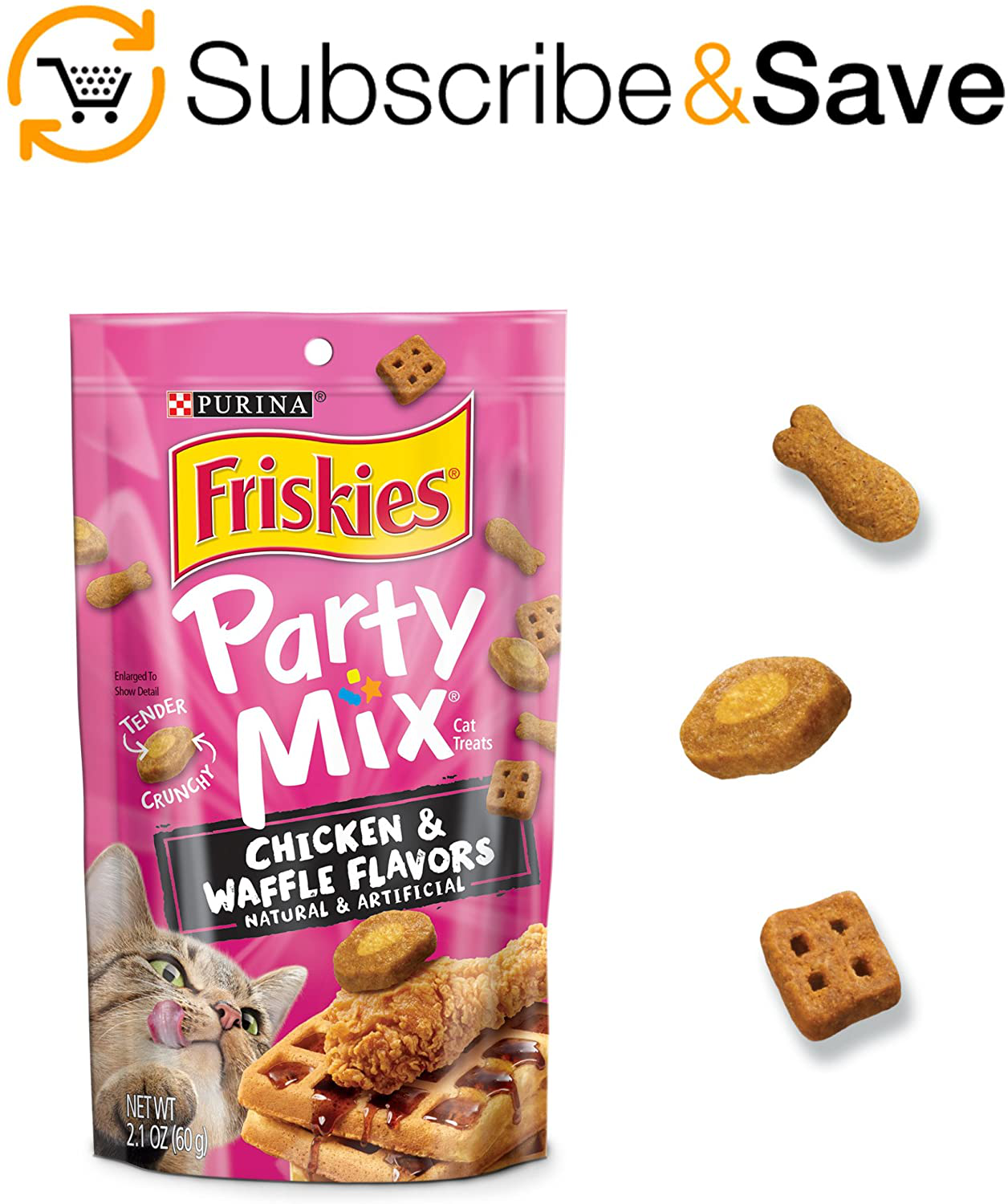 Purina Friskies Party Mix Cat Treats, Chicken & Waffle, 2.1 Ounce (Pack of 10) Animals & Pet Supplies > Pet Supplies > Cat Supplies > Cat Treats Purina Friskies   