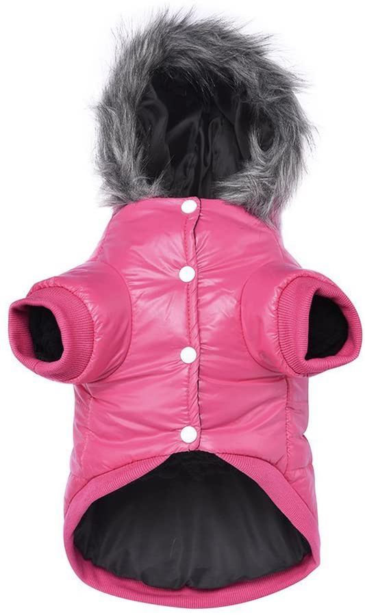 Lesypet Dog Warm Winter Coat, Doggy Coats for Small Dogs Wind Resist Paded Warm Jacket for Puppy Animals & Pet Supplies > Pet Supplies > Dog Supplies > Dog Apparel lesypet Pink Large 