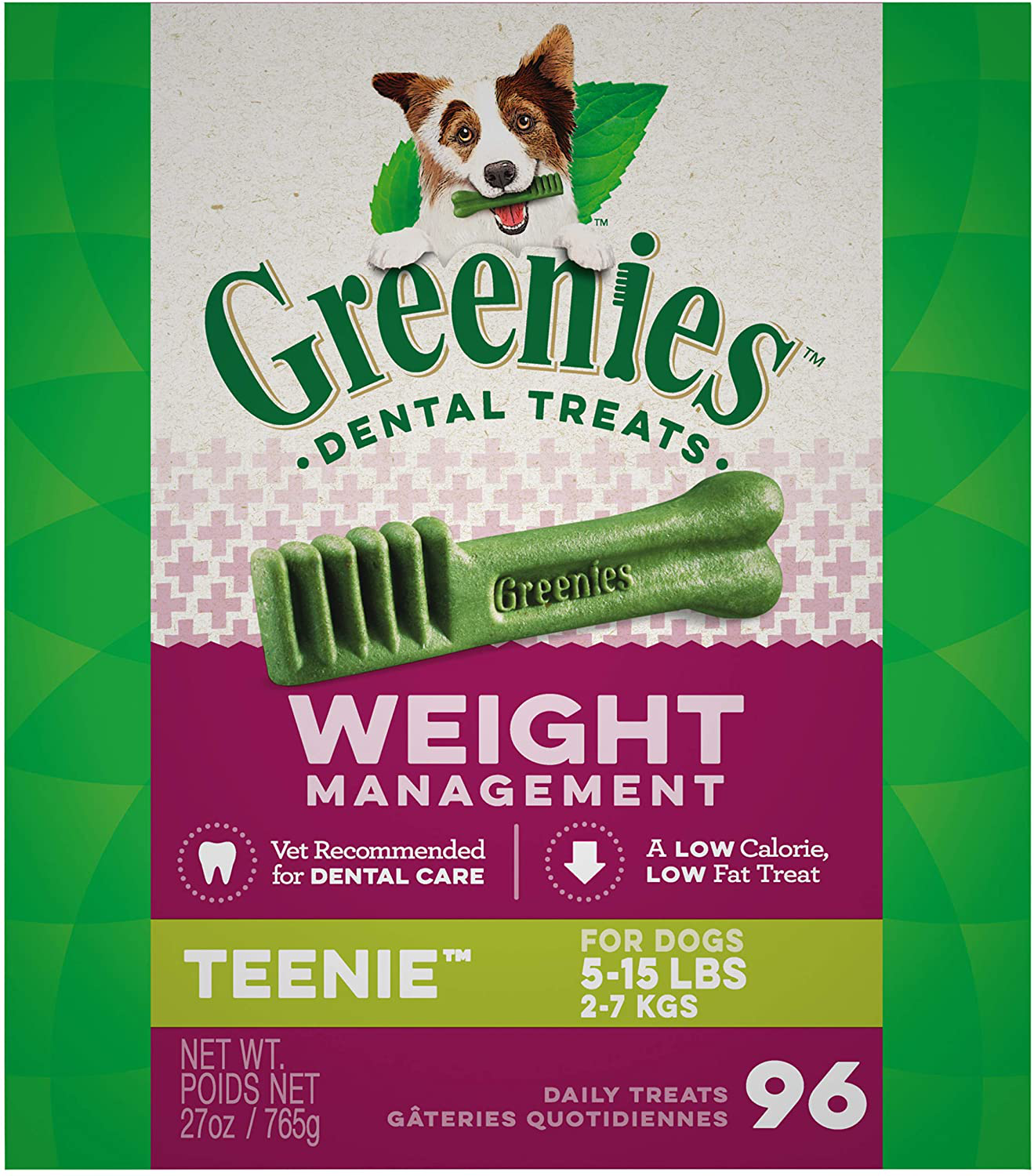 Greenies Weight Management Dental Dog Treats, 27 Oz. Animals & Pet Supplies > Pet Supplies > Dog Supplies > Dog Treats The Nutro Company Teenie (5 - 15lbs.) 27 Ounce. 