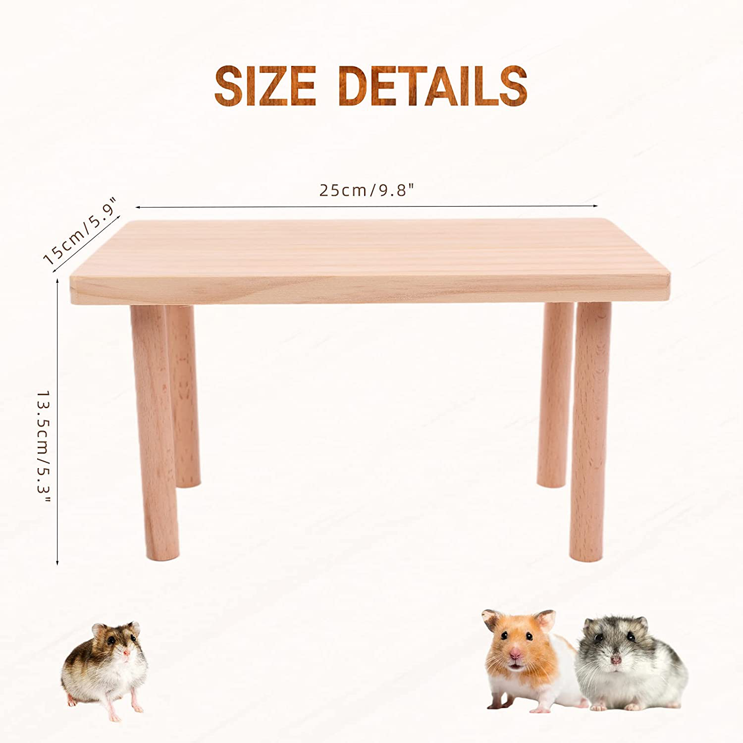 Hamster Play Wooden Platform, Natural Wood Desk for Small Animal Cage, Pet Bowl Drinking Bottle Stand Animals & Pet Supplies > Pet Supplies > Small Animal Supplies > Small Animal Habitat Accessories Dasior   