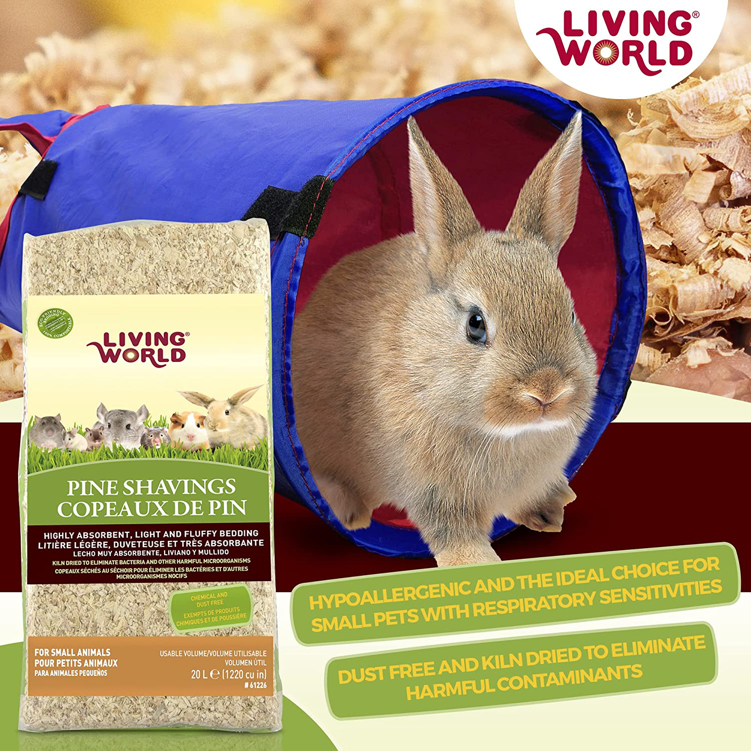 Living World Pine Shavings, 1220-Cubic Inch Animals & Pet Supplies > Pet Supplies > Small Animal Supplies > Small Animal Bedding Living World   