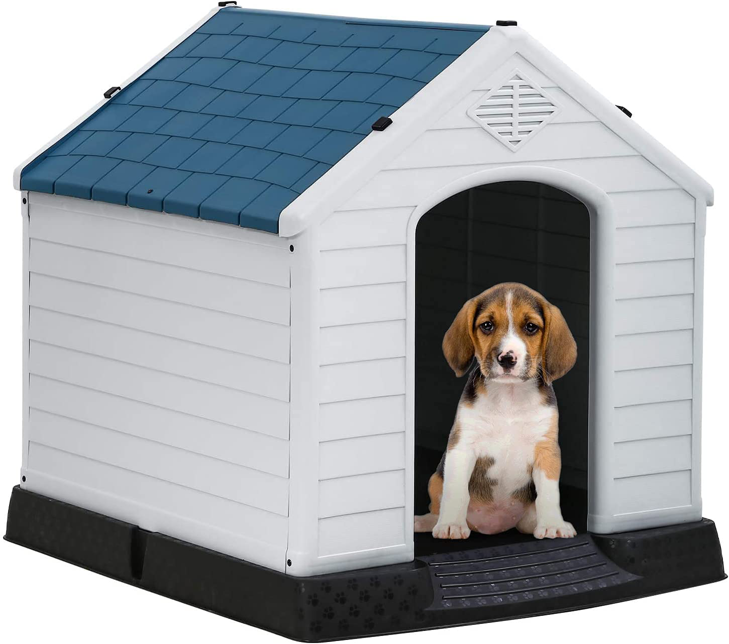 Bestpet Large Dog House Insulated Kennel Durable Plastic Dog House for Small Medium Large Dogs Indoor Outdoor Weather & Water Resistant Pet Crate with Air Vents and Elevated Floor Animals & Pet Supplies > Pet Supplies > Dog Supplies > Dog Houses BestPet 41Lx37Wx39H  