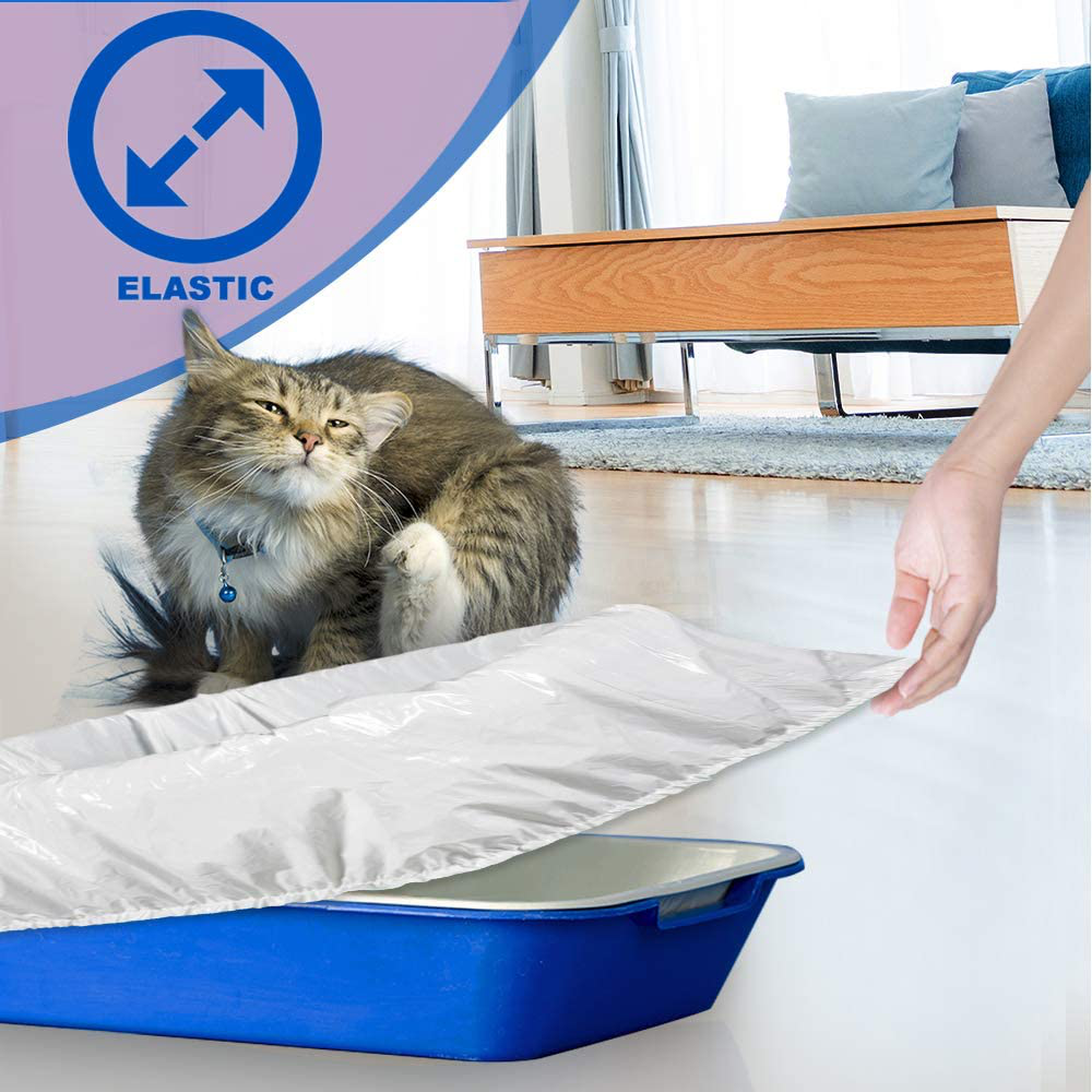 Alfapet Kitty Cat Pan Disposable, Elastic Sifting Liners- 5-Pack + 1 Solid Transfer Liner -For Large, X-Large, Giant, Extra-Giant Size Litter Boxes- with Easy Fit Sta-Put Technology - Pack of 2 Animals & Pet Supplies > Pet Supplies > Cat Supplies > Cat Litter Box Liners Alfapet   