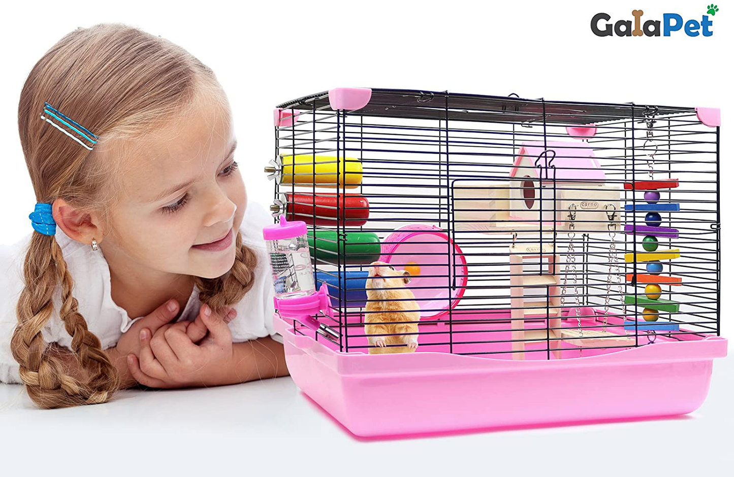 Galapet Hamster Cage with Wheel and Accessories Animals & Pet Supplies > Pet Supplies > Small Animal Supplies > Small Animal Habitats & Cages GalaPet   