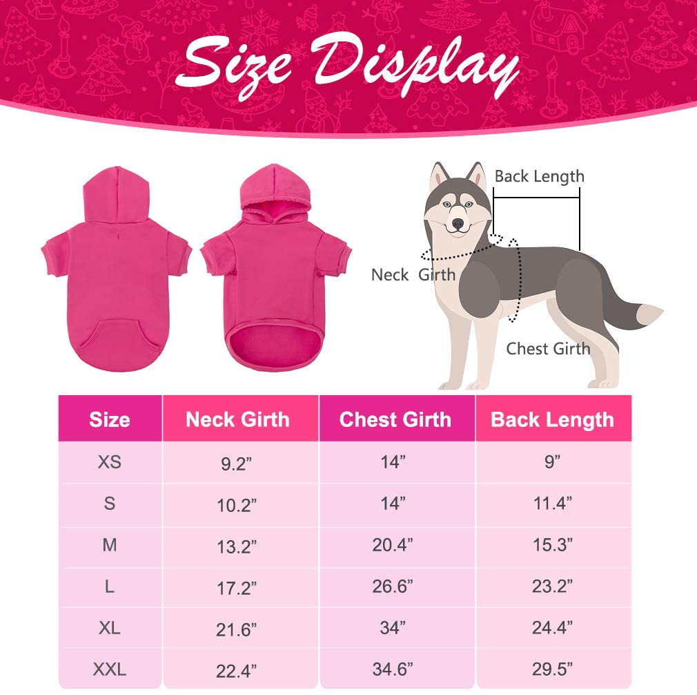 Basic Dog Hoodie - Soft and Warm Dog Hoodie Sweater with Leash Hole and Pocket, Dog Winter Coat, Cold Weather Clothes for XS-XXL Dogs Animals & Pet Supplies > Pet Supplies > Dog Supplies > Dog Apparel KOOLTAIL   