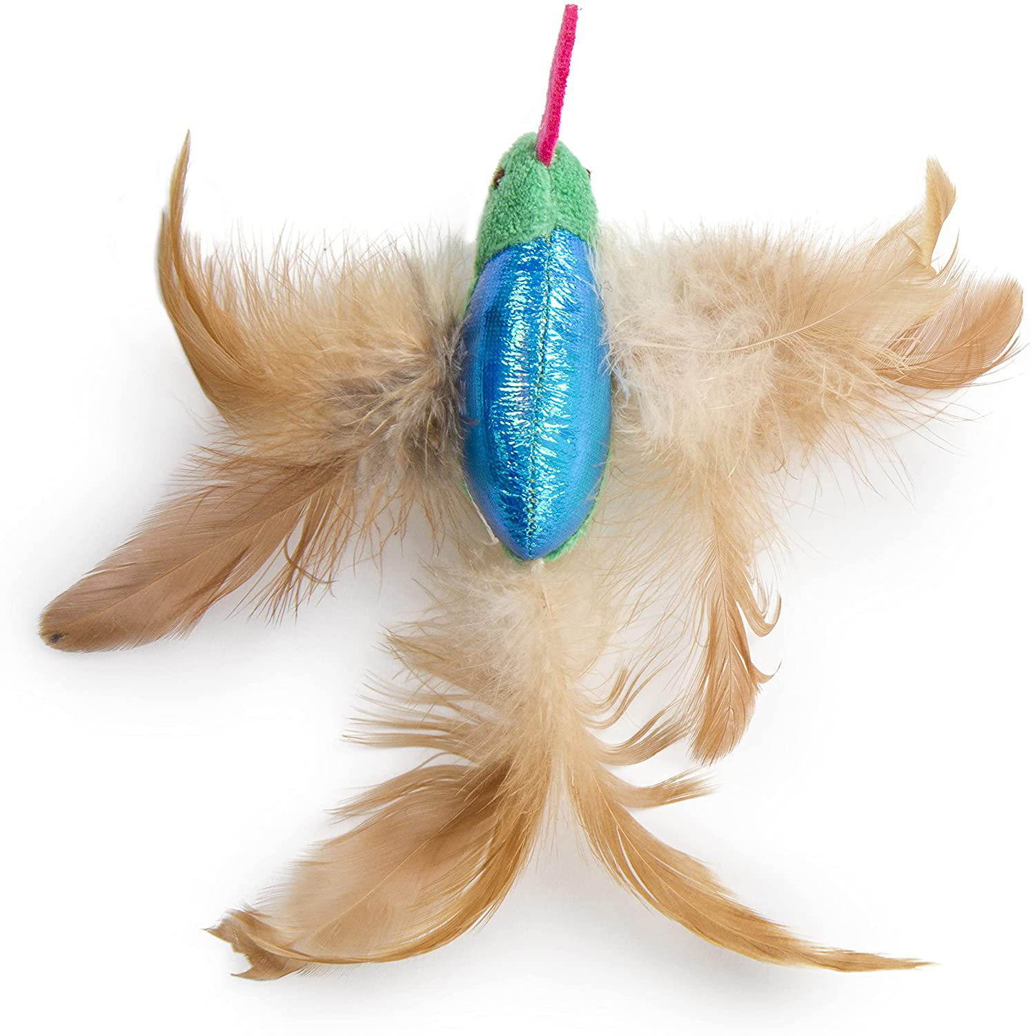 Smartykat Hum Singer, Electronic Sound Cat Toy, Interactive Chirping Hummingbird with Bird Sounds & Feathers, Battery Powered