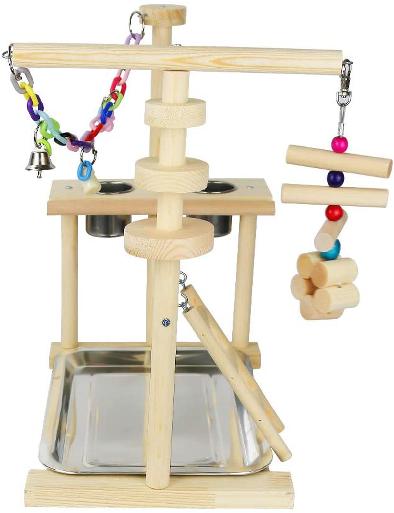 Exttlliy Parrots Bird Playground Birdcage Playstand Play Gym Parakeet Playpen Ladder with Feeder Cup Bird Toys Swing Chew Toy Animals & Pet Supplies > Pet Supplies > Bird Supplies > Bird Gyms & Playstands Exttlliy   