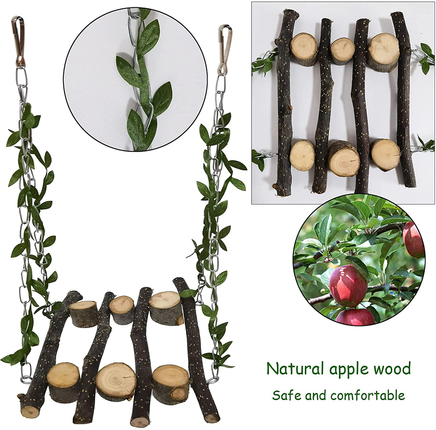 Kathson Wood Bird Swing Toys Natural Parrot Perch Wooden Stand Platform Parakeet Paw Grinding Stick Cage Accessories Exercise Toy for Cockatiels Budgies Lovebirds Conures Animals & Pet Supplies > Pet Supplies > Bird Supplies > Bird Cage Accessories kathson   