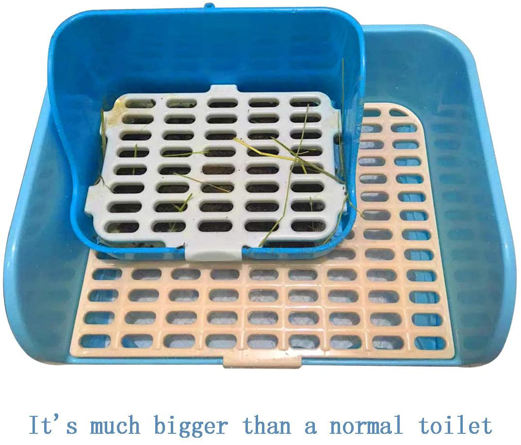 Hamiledyi Large Rabbit Litter Box Corner Bedding Box Chinchilla Toilet Trainer Square Potty Pet Pan for Adult Guinea Pig, Galesaur.Ferret and Other Animals Animals & Pet Supplies > Pet Supplies > Small Animal Supplies > Small Animal Bedding Hamiledyi   