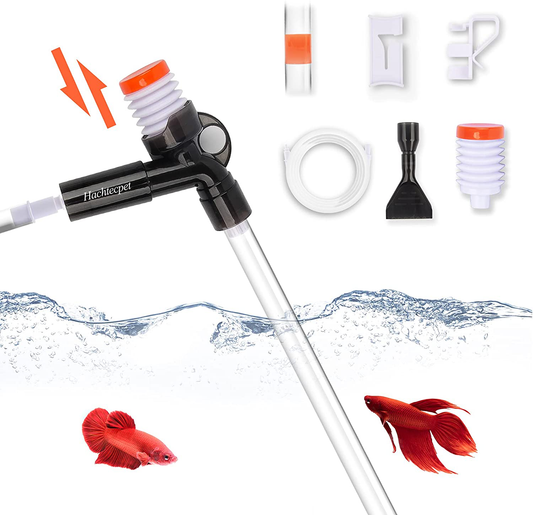 Hachtecpet Aquarium Gravel Vacuum Cleaner: Quick Fish Tank Siphon Cleaning with Algae Scrapers Air-Pressing Button Water Changer Kit for Water Changing | Sand Cleaner Animals & Pet Supplies > Pet Supplies > Fish Supplies > Aquarium Gravel & Substrates Hachtecpet   