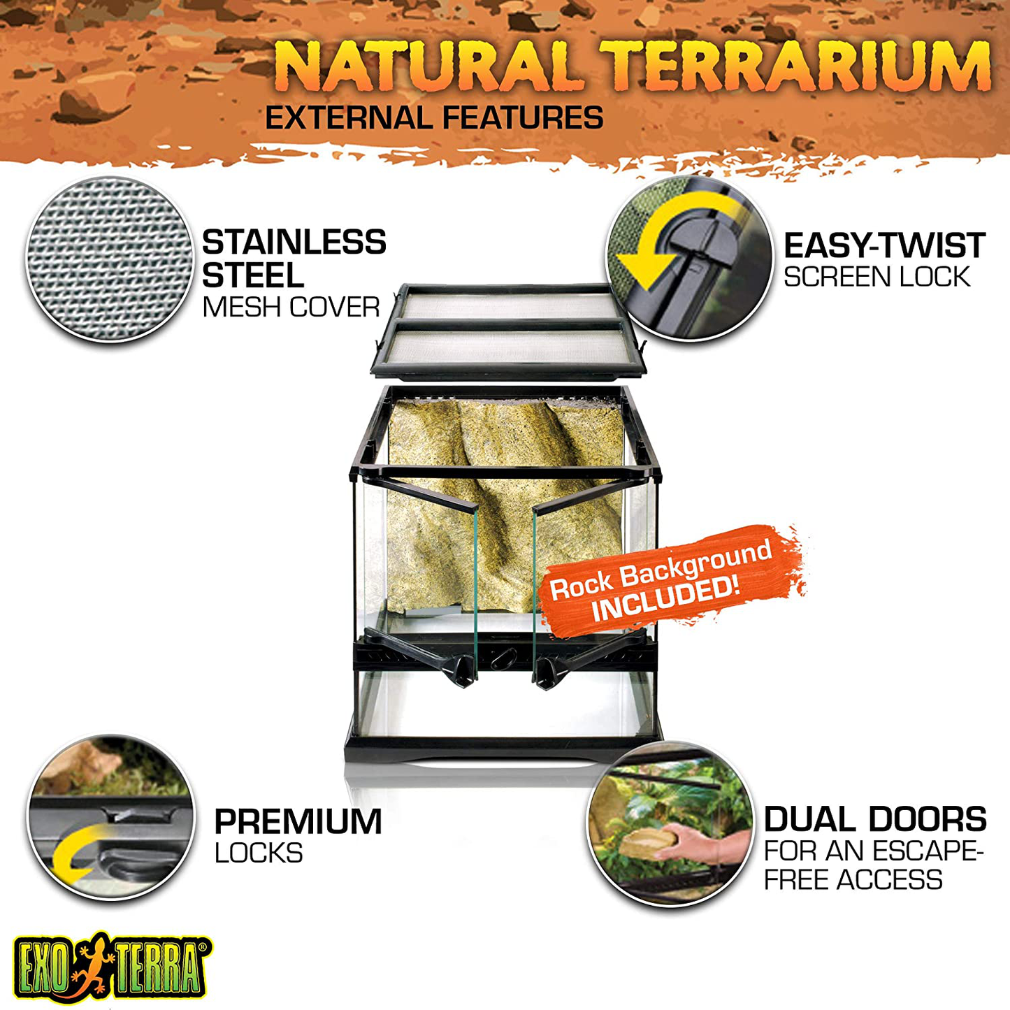 Exo Terra Glass Natural Terrarium Animals & Pet Supplies > Pet Supplies > Reptile & Amphibian Supplies > Reptile & Amphibian Substrates Exo Terra   