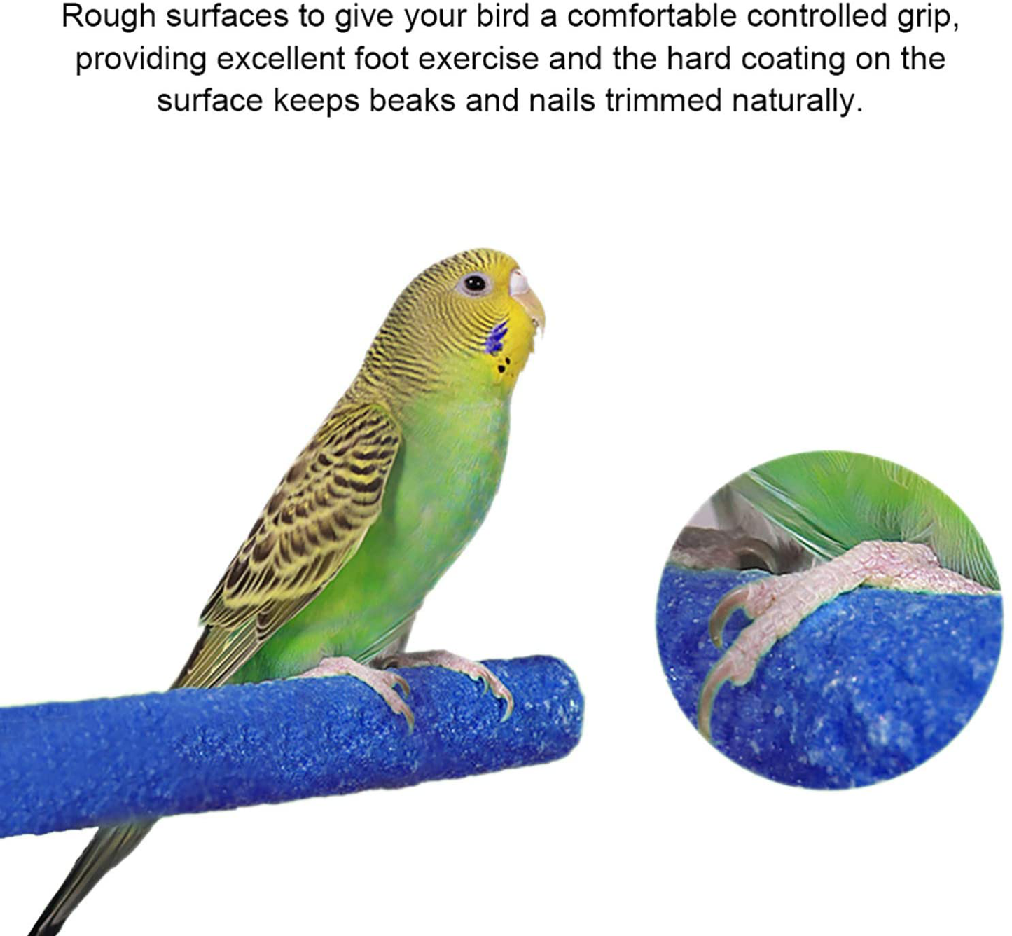 Petsvv 4 PCS Bird Perch Stand Toy, Wood Parrot Perch Stand Platform Paw Grinding Stick, Cage Accessories Exercise Toys Budgies Parakeet Cockatiel Conure Hamster Gerbil Rat Mouse Animals & Pet Supplies > Pet Supplies > Bird Supplies > Bird Ladders & Perches Petsvv   