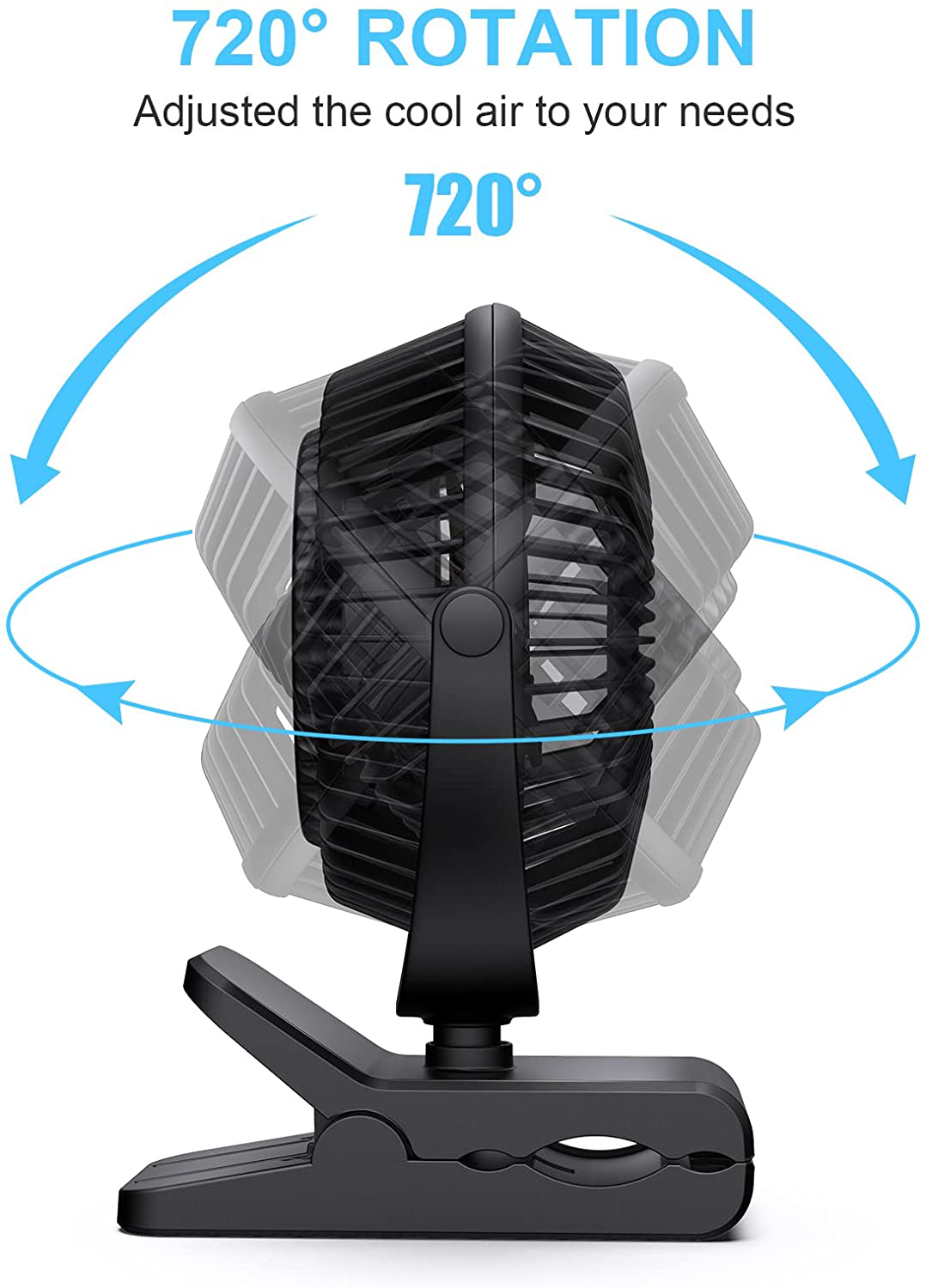 Portable Clip on Fan, 6 Inch Small Fan with USB Cord Powered, Personal Cooling Fan with 3 Speeds, Sturdy Clamp, Quiet Electric Fan for Office Bedroom Desktop, Clip Hang Desk Fan 3 in 1- No Battery Animals & Pet Supplies > Pet Supplies > Dog Supplies > Dog Treadmills HONYIN   