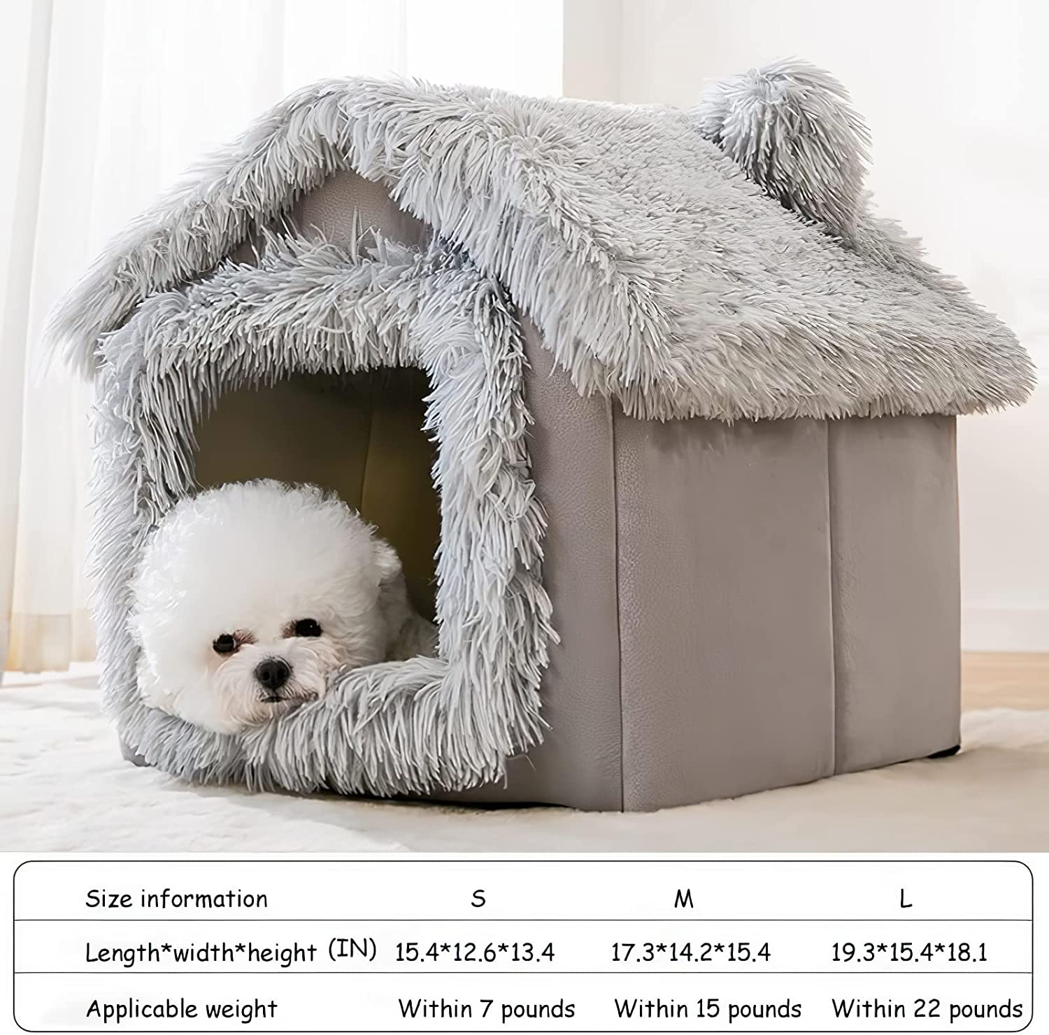 Indoor Dog House Warm Dog House Soft Pet Bed Tent House Modeling Dog Kennel Cat Bed with Removable Cushion Suitable for Small and Medium-Sized Dogs and Cats Universal in All Four Seasons