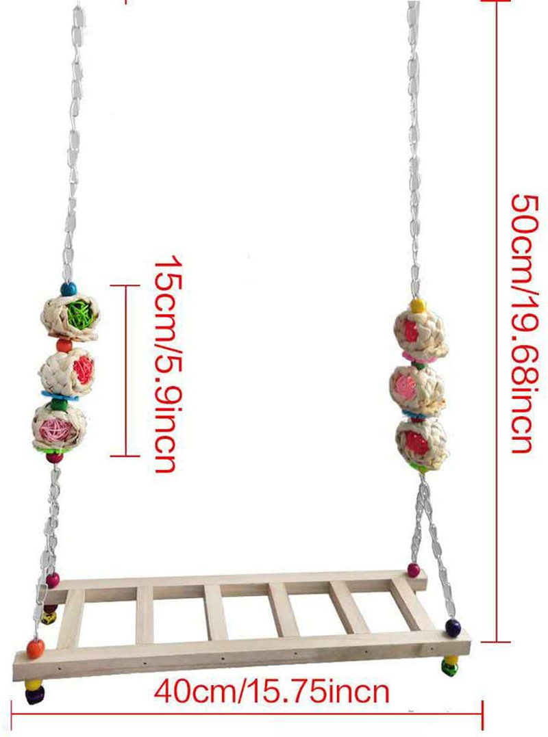 Silkasurplus Chicken Swing for Hens Coop Swing Ladder Chicken Perch Natural Wood Stand Handmade Coop Toy for Large Bird Parrot Hens Cock Macaw Trainning Animals & Pet Supplies > Pet Supplies > Bird Supplies > Bird Ladders & Perches silkasurplus   