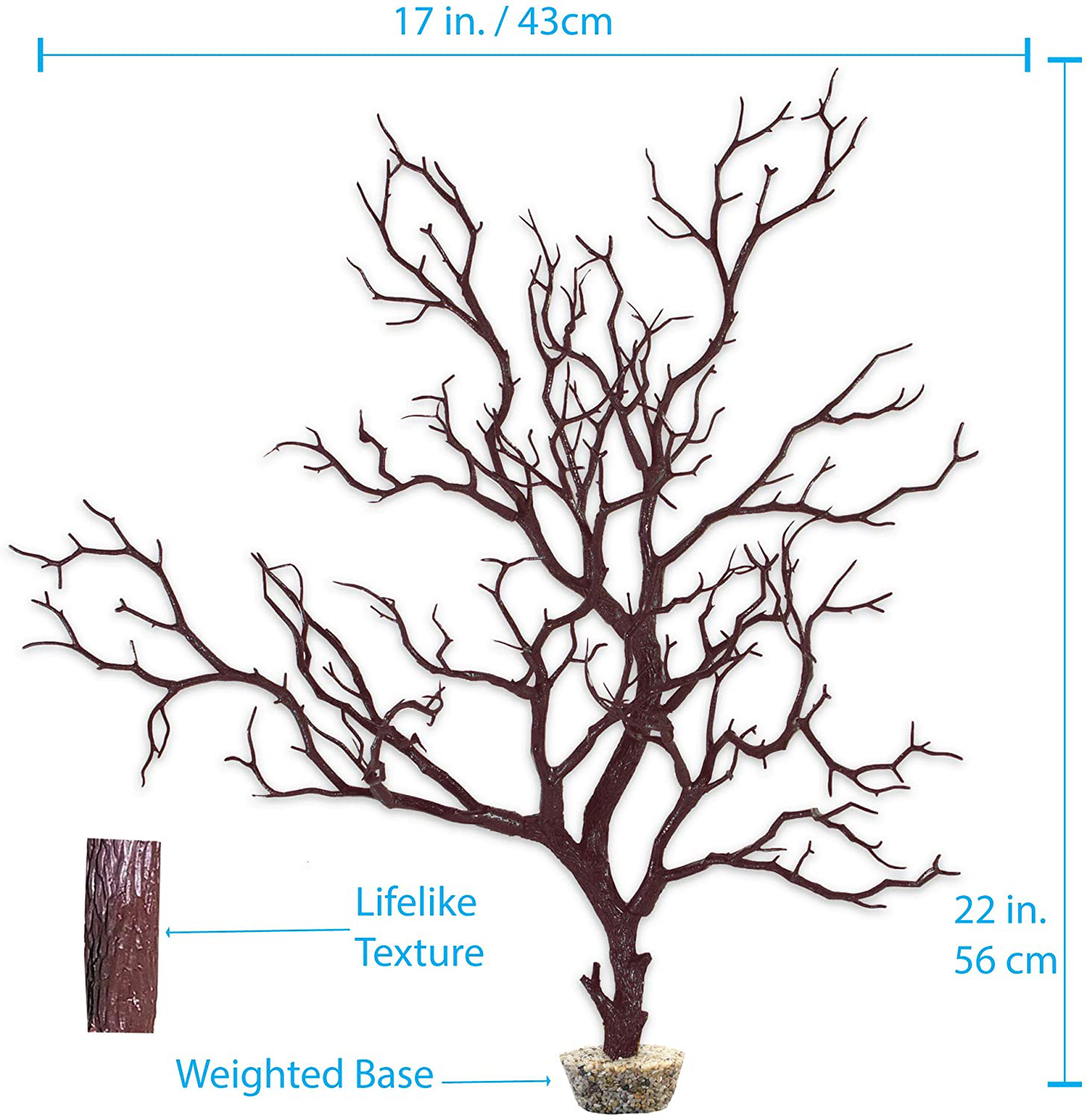CURRENT USA Manzanita Branch 22-Inch Tall with Weighted Base, Molded Aquarium Décor Animals & Pet Supplies > Pet Supplies > Fish Supplies > Aquarium Decor CURRENT   