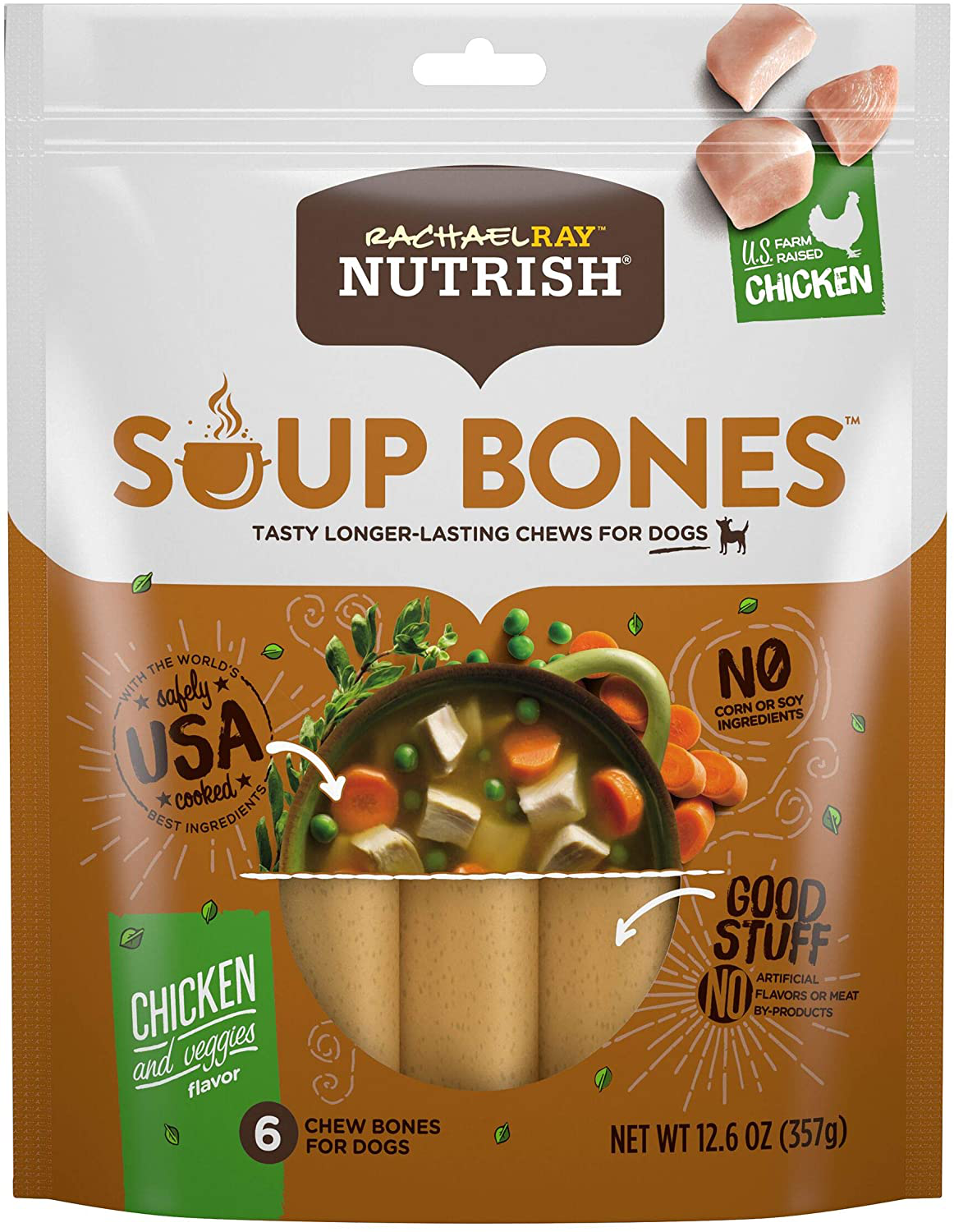 Rachael Ray Nutrish Soup Bones Longer Lasting Dog Treat Chews Animals & Pet Supplies > Pet Supplies > Bird Supplies > Bird Treats Rachael Ray Nutrish   