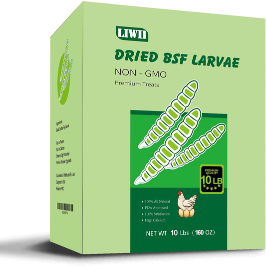 Dried Black Soldier Fly Larva-10 LBS-100% Natural Non-Gmo Extra Calcium & Protein Compare with Dried Mealworms, Chicken Treats, Bearded Dragon Food, Wild Birds, Hedgehog, Turtles, Reptile Food Animals & Pet Supplies > Pet Supplies > Bird Supplies > Bird Treats Liwii   