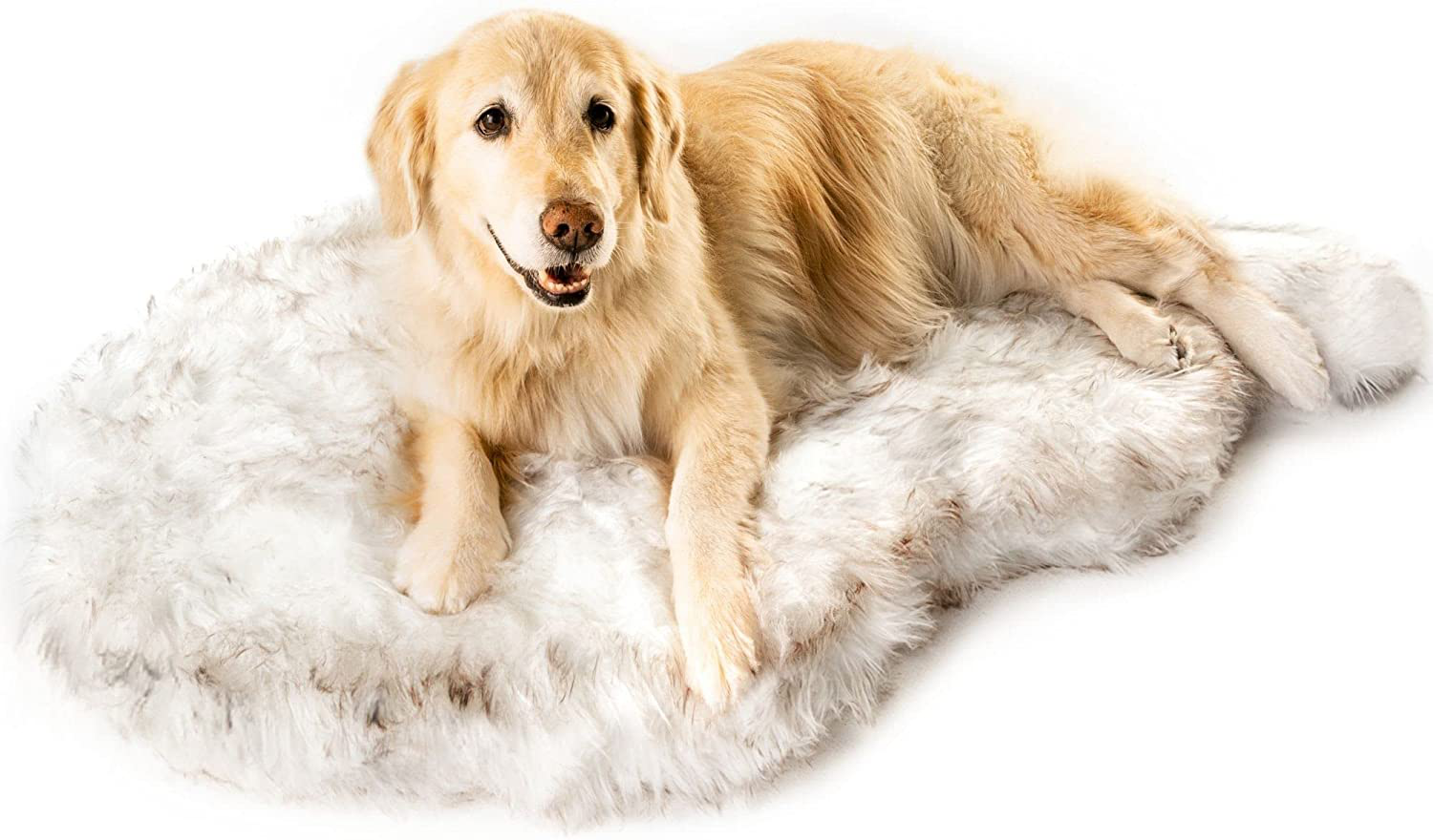 Treat a Dog Puprug Faux Fur Memory Foam Orthopedic Dog Bed, Premium Memory Foam Base, Ultra-Soft Faux Fur Cover, Modern and Attractive Design (Multiple Sizes & Styles) Animals & Pet Supplies > Pet Supplies > Dog Supplies > Dog Beds PAW BRANDS Curve White Curve Large/XL