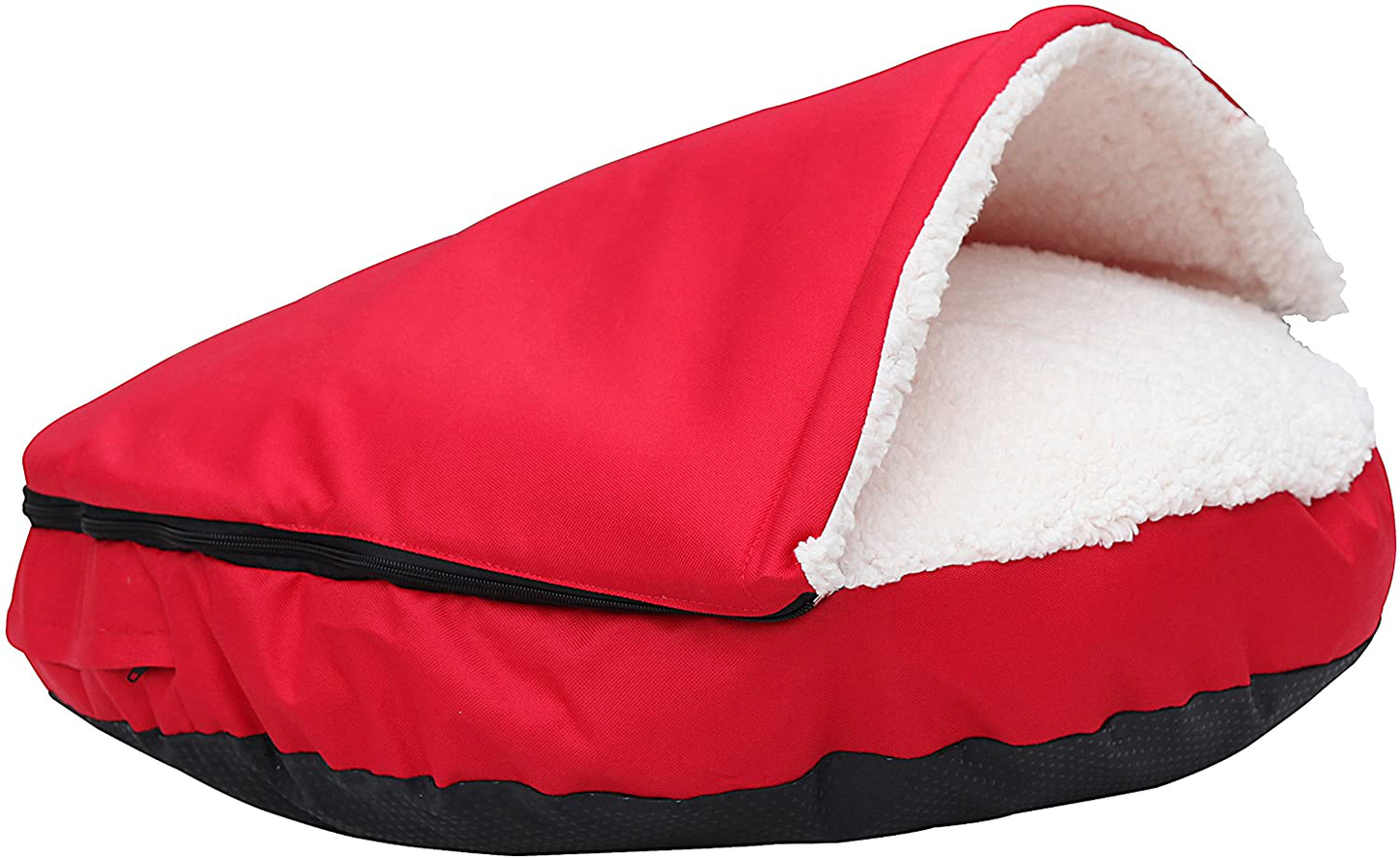 Long Rich Durable Oxford to Sherpa Pet Cave and round Pet Bed, 25", with Removable Top and Insert, by Happycare Textiles Animals & Pet Supplies > Pet Supplies > Dog Supplies > Dog Beds long rich Original  