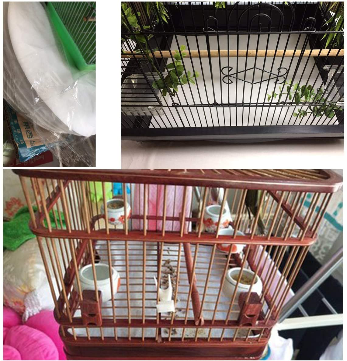 Bonaweite Disposable Non-Woven Bird Cage Liners Papers, Parrot Pet Cages Cushion Pad Mat Accessories, Square-200 Sheets Animals & Pet Supplies > Pet Supplies > Bird Supplies > Bird Cage Accessories Bonaweite   