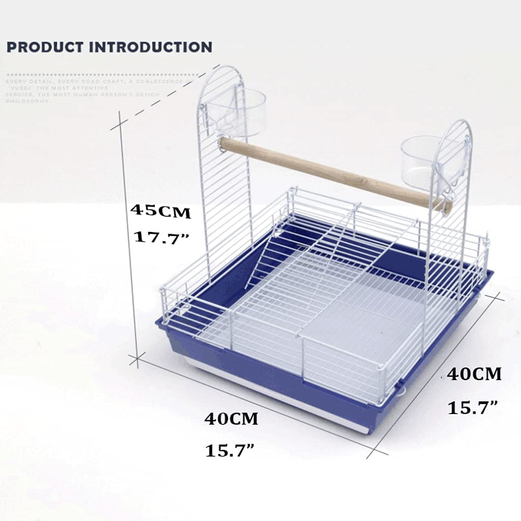 LEGU Birdcages Metal Bird Playground Playstand Parrot Play Gym with Rolling Stand Feeders and Trays for Small/Medium-Sized Birds-White Birdcage Decor Animals & Pet Supplies > Pet Supplies > Bird Supplies > Bird Gyms & Playstands LEGU   