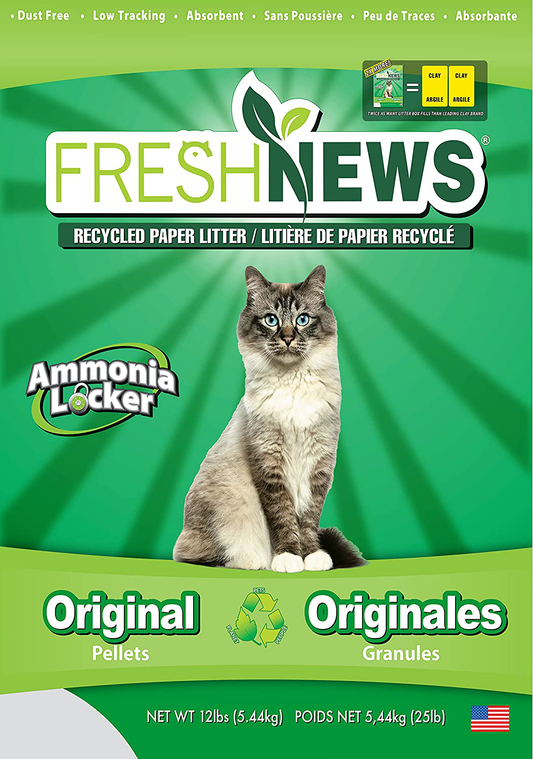 Fresh News Recycled Paper, Original Pellet Multi-Cat Litter Animals & Pet Supplies > Pet Supplies > Cat Supplies > Cat Litter Fresh News Paper Cat Litter 12 Pounds  