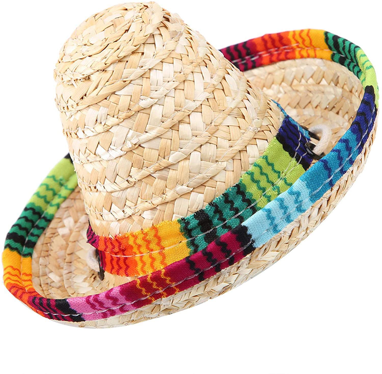 Cat Mexican Hat Mini Sombrero Cinco De Mayo Poncho Party Straw Hats for Small Dog Pets Puppy