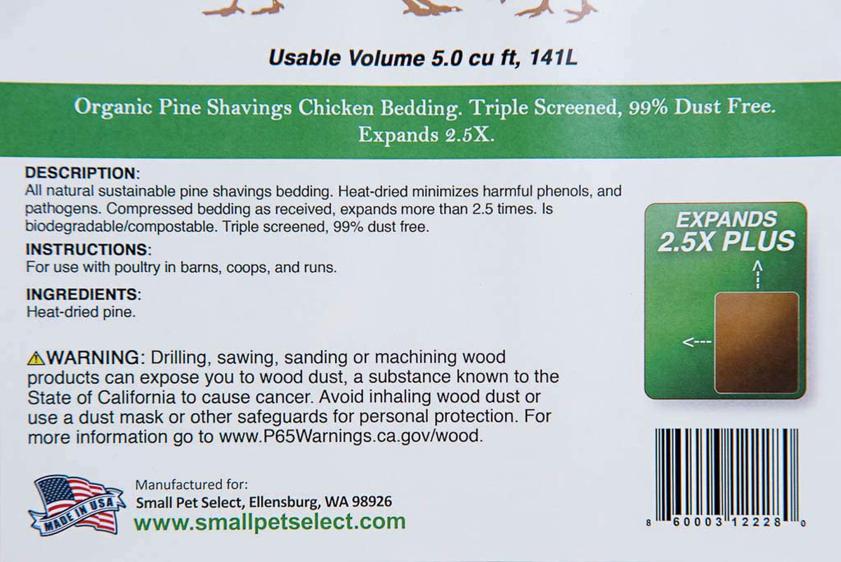 Small Pet Select- Pine Shavings Chicken Bedding, 141L, Brown (Chikpine-141L) Animals & Pet Supplies > Pet Supplies > Small Animal Supplies > Small Animal Bedding Small Pet Select   