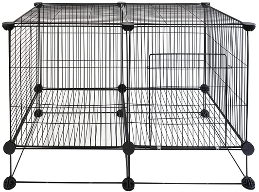Pet Cage with Metal Wire Grid, DIY Small Animal Cage Indoor for Guinea Pigs, Rabbits, Cat