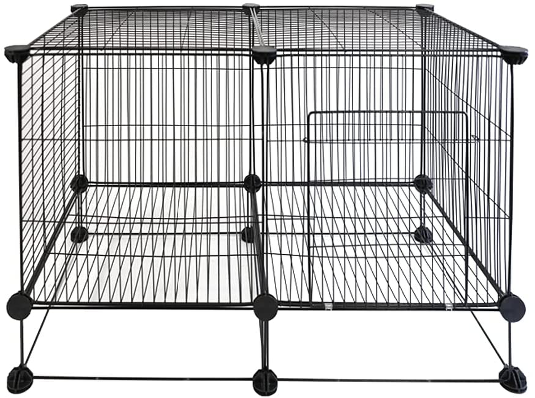 Pet Cage with Metal Wire Grid, DIY Small Animal Cage Indoor for Guinea Pigs, Rabbits, Cat Animals & Pet Supplies > Pet Supplies > Small Animal Supplies > Small Animal Habitats & Cages WSHouse   