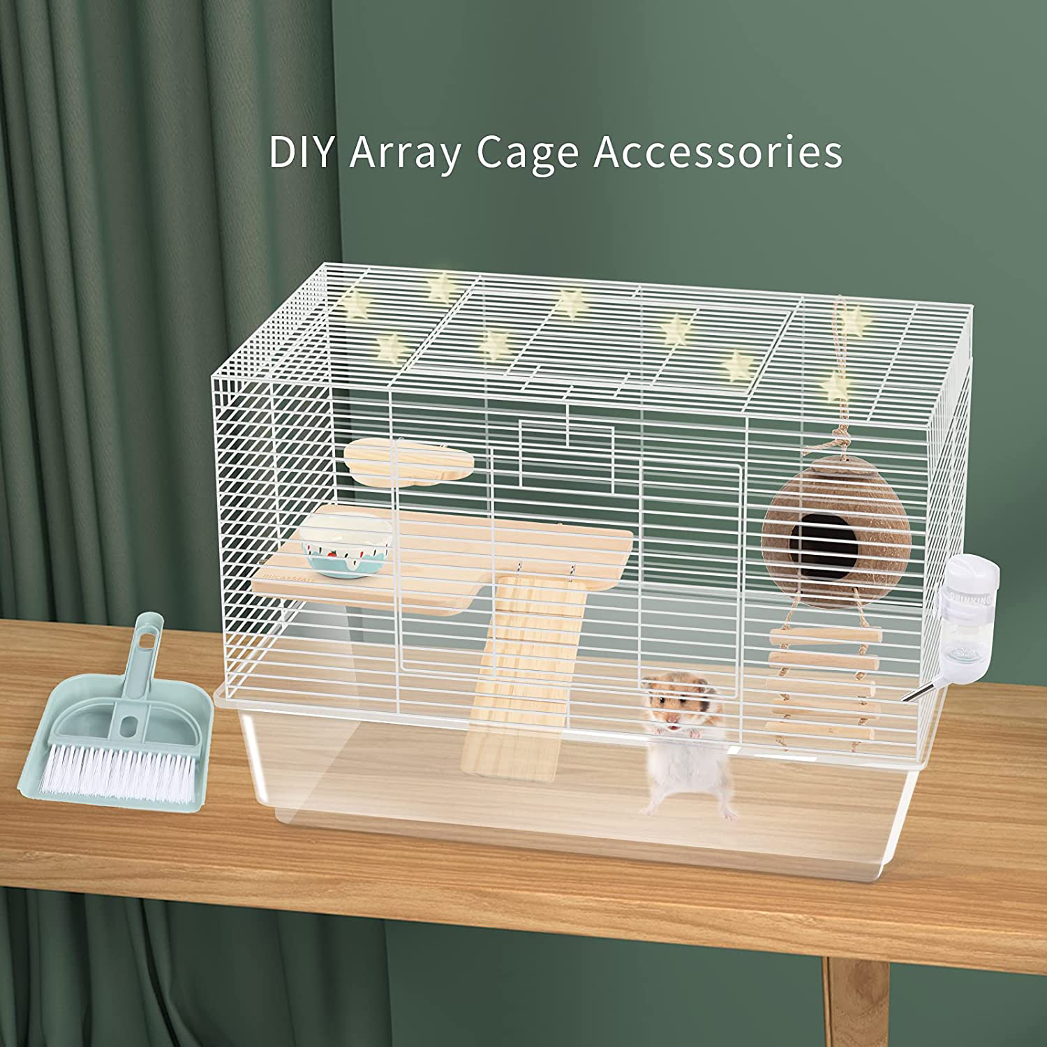 BUCATSTATE Large Basic Hamster Cage with Accessories Small Animal Cage for Dwarf Syria Hamsters,Gerbils,Mice,Hedgehogs… Animals & Pet Supplies > Pet Supplies > Small Animal Supplies > Small Animal Habitats & Cages BUCATSTATE   