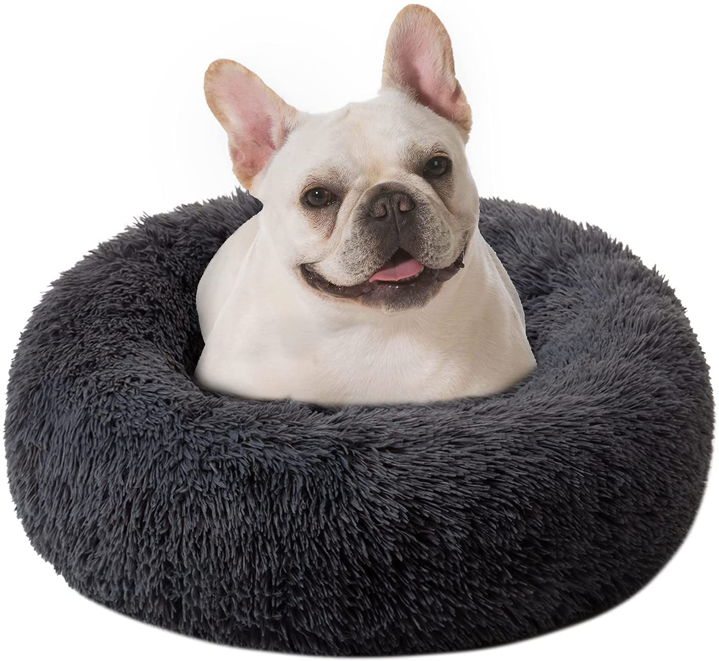 Dancewhale Cat Bed Donut Cuddler, Flurry Warming round Plush Cushion Mat for Small Medium Large Dogs and Cats, Indoor Sleeping Bed Animals & Pet Supplies > Pet Supplies > Cat Supplies > Cat Beds DanceWhale Dark Grey S 23"x23" 
