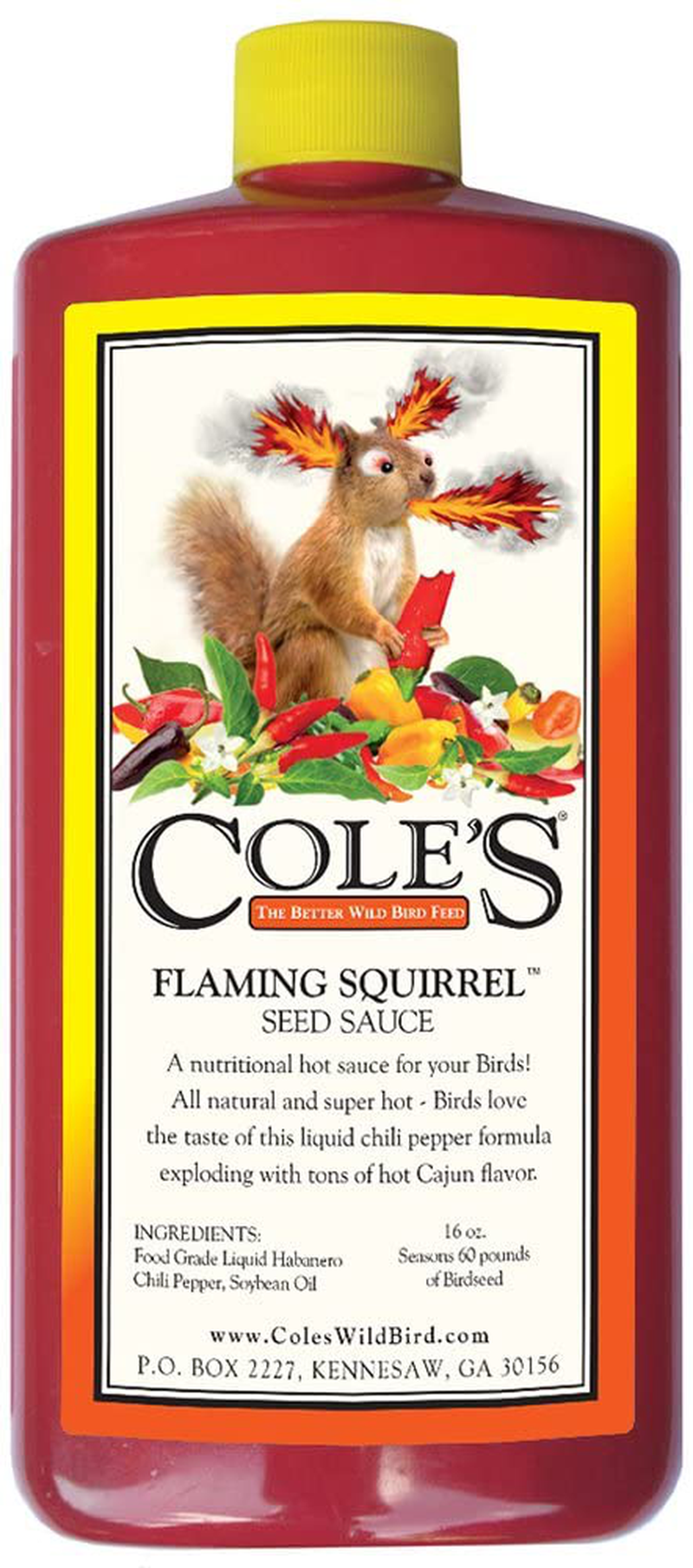 Cole'S FS16 Flaming Squirrel Seed Sauce, 16-Ounce Animals & Pet Supplies > Pet Supplies > Bird Supplies > Bird Food Cole's Wild Bird Products   