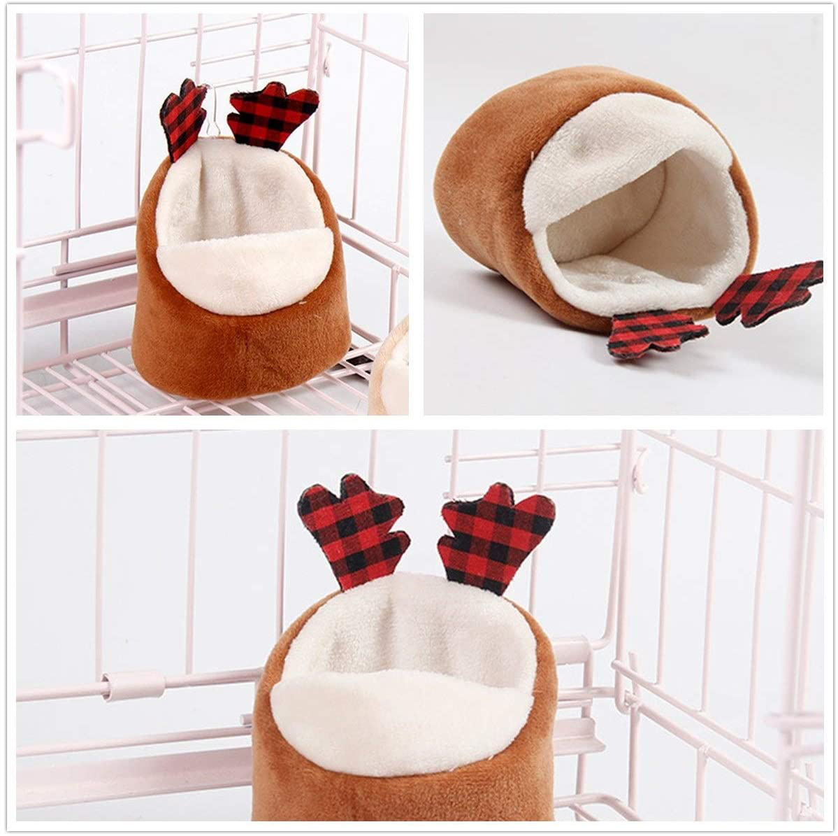 Cooshou 2PCS Hamster Mini Bed, Warm Small Pets Animals House Bedding, Cozy Nest Cage Accessories, Lightweight Cotton Sofa for Dwarf Hamster