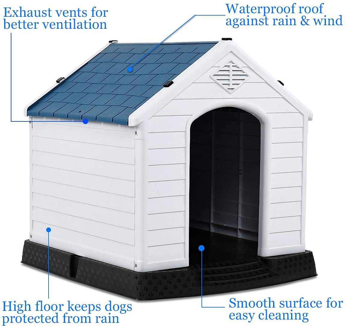 Large Dog House for Large Medium Dogs Indoor & Outdoor Use Durable Waterproof with Air Vents and Elevated Floor Dog Houses - Easy to Assemble Puppy Shelter Kennel for outside Backyards