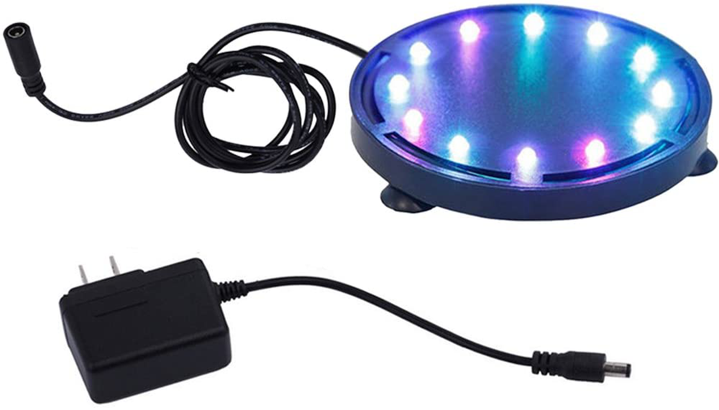Bestgle Aquarium Air Curtain Decoration Air Bubble Disk Lights Underwater RGB Lamp Submersible Lighting Multi-Color Changing Light for Fish Tanks (Air Pump Tube Not Included)