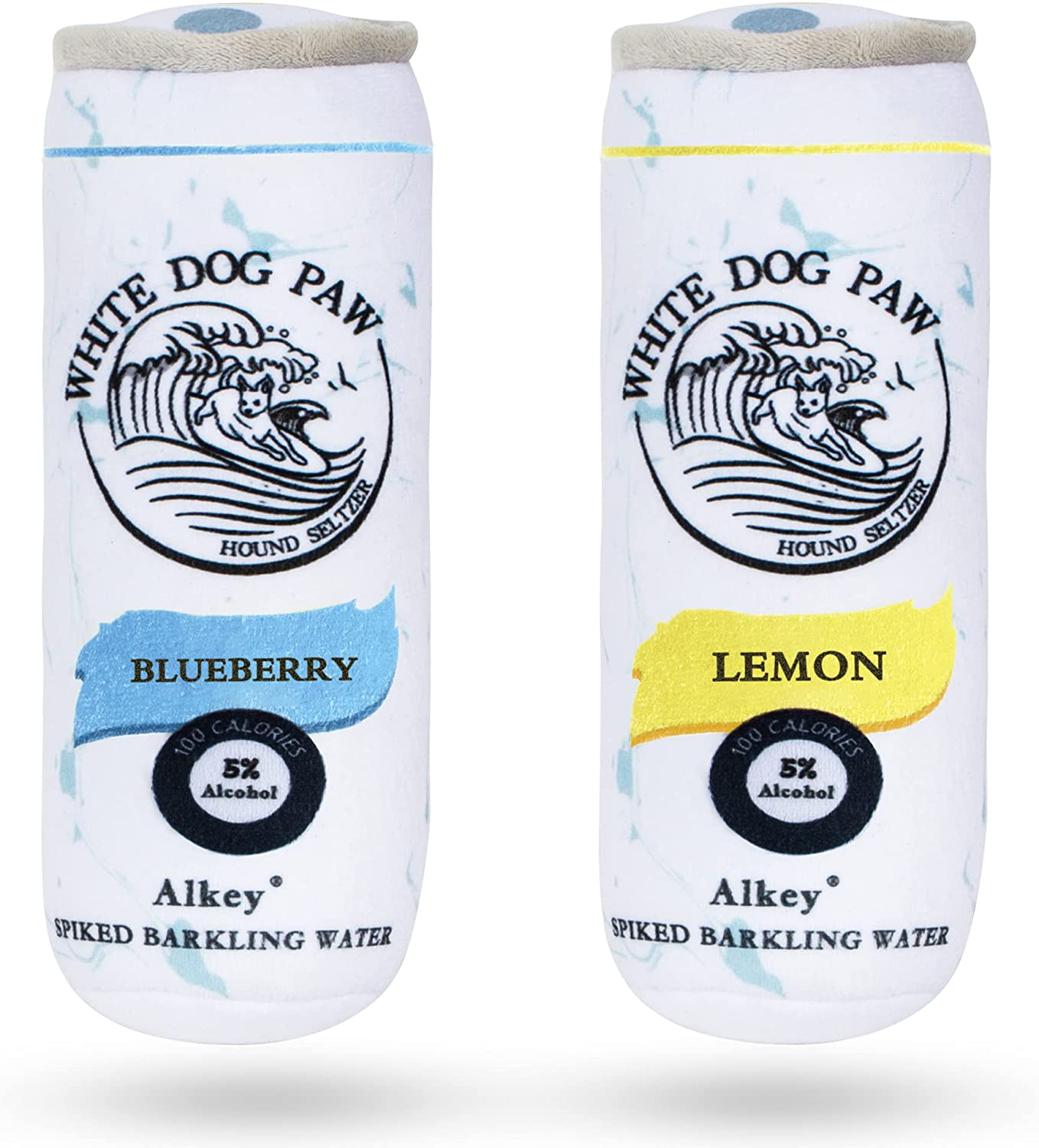 Alkey Funny Plush Dog Toys-Parody Soda Drink Puppy Toys with Squeaker(2 Pack),Squeaky Dog Toys for Small Medium Large Dogs Animals & Pet Supplies > Pet Supplies > Dog Supplies > Dog Toys Alkey BLUEBERRY & LEMON  