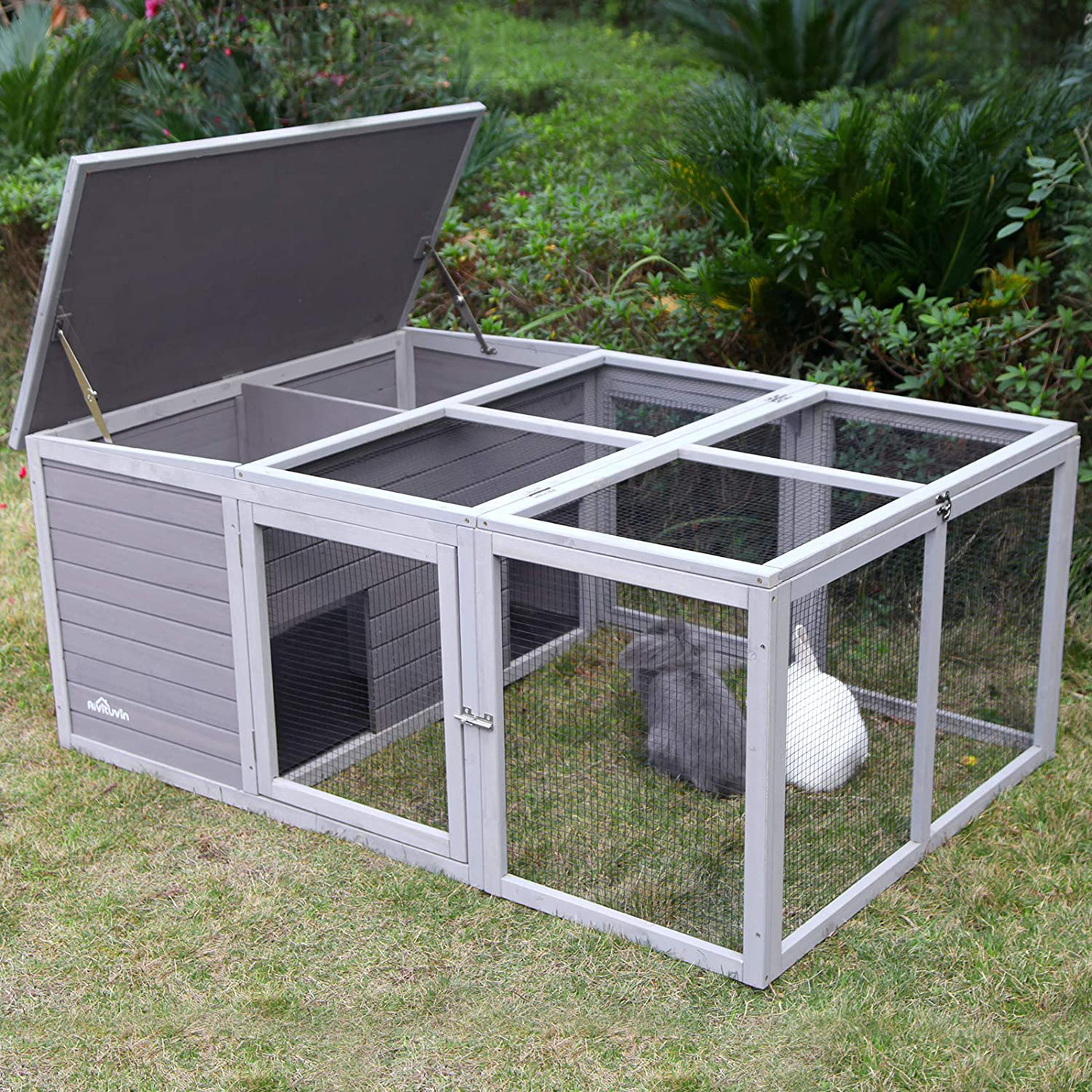 Aivituvin Wooden Tortoise House Large Tortoise Habitat, Indoor Tortoises Enclosure for Small Animals, Outdoor Reptile Cage - Upgraded Weatherproof Bottom Animals & Pet Supplies > Pet Supplies > Small Animal Supplies > Small Animal Habitat Accessories Aivituvin Larger Animal Hutch  