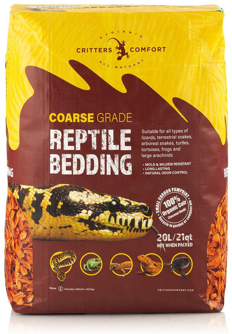 Critters Comfort Coconut Reptile Bedding Organic Substrate - Coarse, 21 Quarts