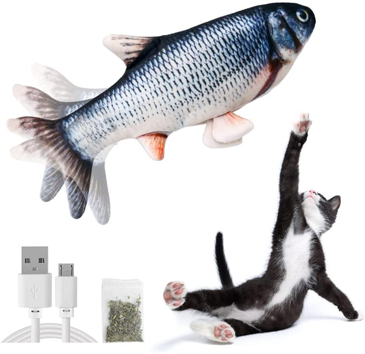 Beewarm Floppy Fish Cat Toy Flopping Fish Dog Toy - Lifetime Replacement - 7 Types Fish for Choice - Motion Kitten Toy, Plush Interactive Cat Toys, Fun Toy for Cat Exercise Animals & Pet Supplies > Pet Supplies > Cat Supplies > Cat Toys Beewarm Carp  