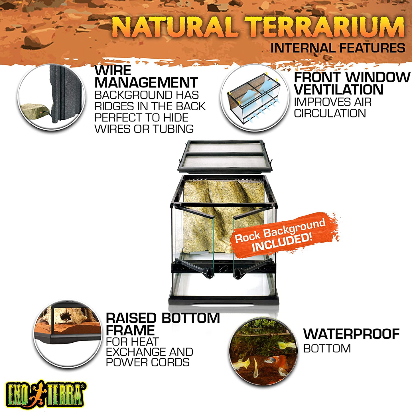 Exo Terra Glass Natural Terrarium Animals & Pet Supplies > Pet Supplies > Reptile & Amphibian Supplies > Reptile & Amphibian Substrates Exo Terra   