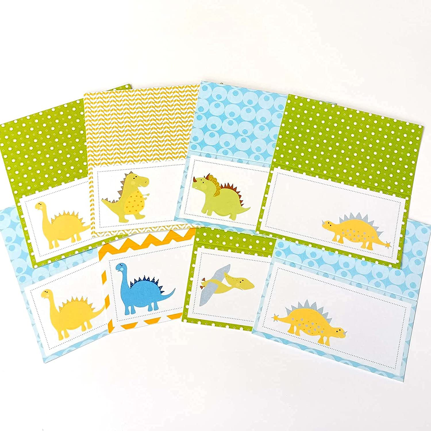 Dinosaur Place Tent Cards - Boy Girl Birthday Baby Shower Party Supplies - Set of 12