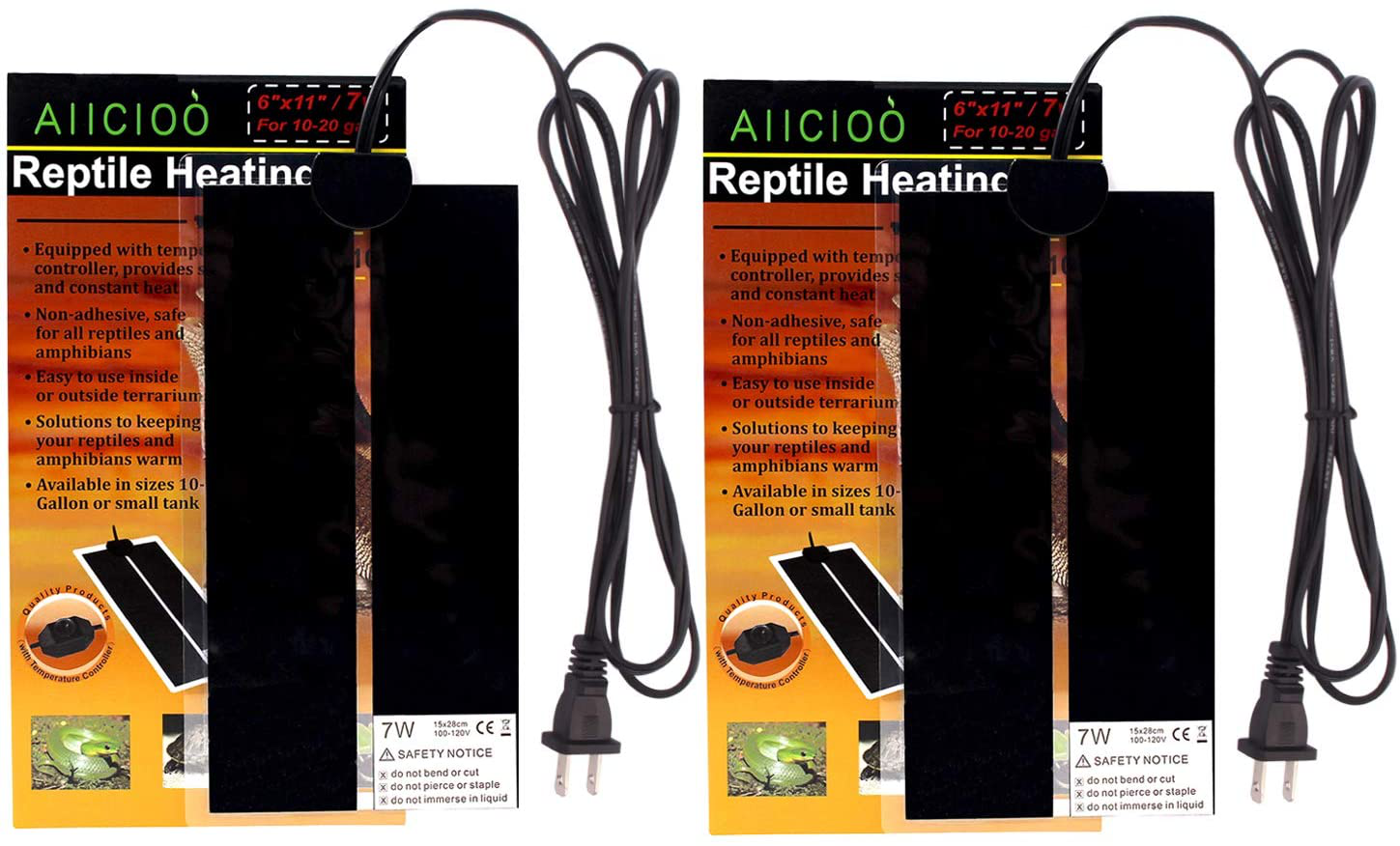 Aiicioo Reptile Heating Pad Terrarium Heater 7W Non Adhesive