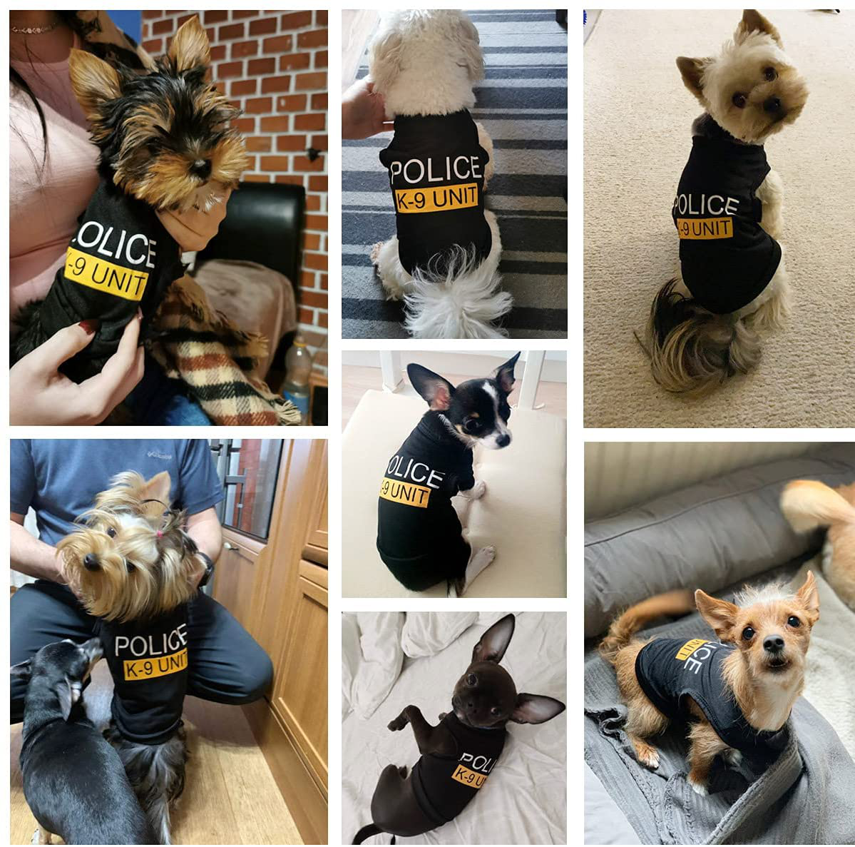 Dog T-Shirt Pet Police Dog Cat Clothes Summer Costumes Puppy Shirt, Breathable Outfits Vest Apparel for Extra Small Medium Doggy Boy and Girl Animals & Pet Supplies > Pet Supplies > Cat Supplies > Cat Apparel TOLOG   