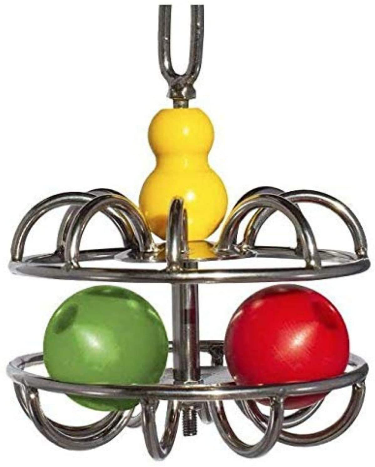 Busy Bird | Impossi-Ball Foraging Bird Toy with Hanging Chain, Quick Link and Treat Compartments - 100% Metal, Ultimate Brain Teaser and Mind Game for Medium to Extra Large Birds Animals & Pet Supplies > Pet Supplies > Bird Supplies > Bird Toys Busy bird for birds that like to screw around   