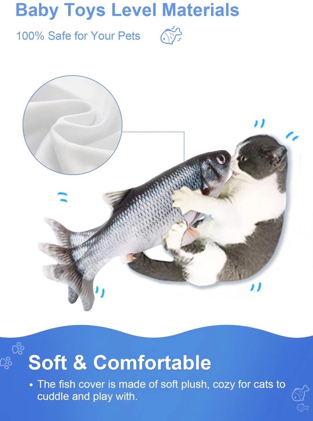 Potaroma Flopping Fish 10.5", Upgraded for 2022, Moving Cat Kicker Toy, Floppy Fish Animal Toy for Small Dogs, Wiggle Fish Catnip Toys, Motion Kitten Toy, Interactive Cat Toys for Cat Exercise Animals & Pet Supplies > Pet Supplies > Dog Supplies > Dog Treadmills Potaroma   