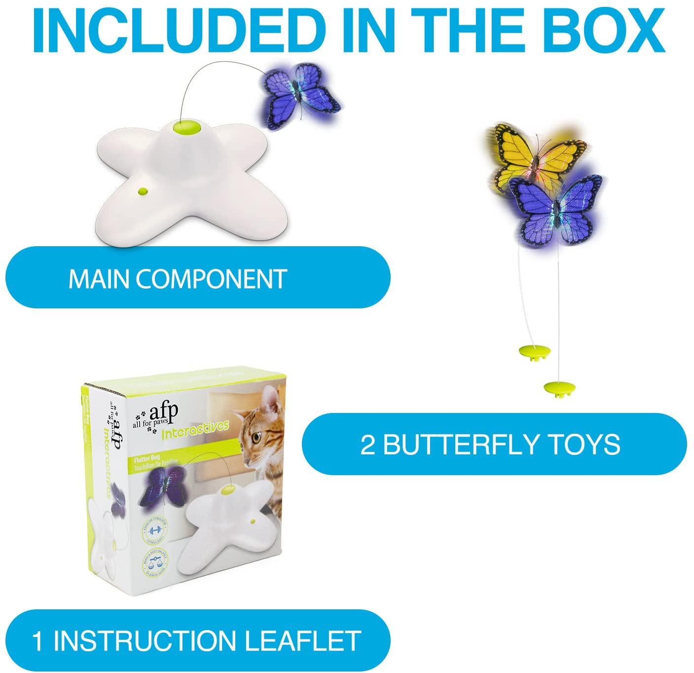 All for Paws Interactive Flutter Bug Cat Butterfly Toy with Two Replacements Kitten Toys for Indoor Cats Animals & Pet Supplies > Pet Supplies > Cat Supplies > Cat Toys AFP   